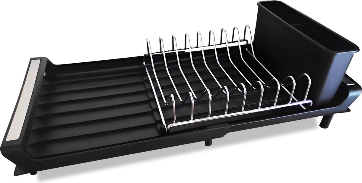 MIRI Afdruiprek – Afwasrek – Uitschuifbaar – Met Lekbak In Gootsteen – Afwas – Roestvrij Staal – Zwart 3 MIRI Afdruiprek – Afwasrek – Uitschuifbaar – Met Lekbak In Gootsteen – Afwas – Roestvrij Staal – Zwart