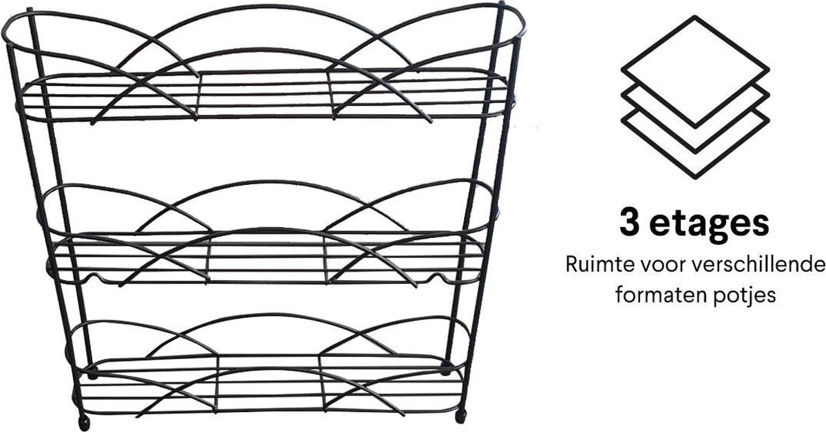 Zindoo - Kruidenrek - Standaard - 3-laags - Ophangbaar - 18 Kruiden Potjes - Anti-slip Pootjes - Spice Rack - Specerijenrek - Keukenorganizer - Keukenaccessoires 6 Zindoo - Kruidenrek - Standaard - 3-laags - Ophangbaar - 18 Kruiden Potjes - Anti-slip Pootjes - Spice Rack - Specerijenrek - Keukenorganizer - Keukenaccessoires - Afbeelding 4