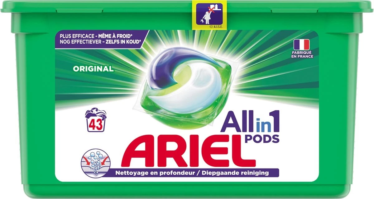 Ariel All-in-one Pods Original Wasmiddelcapsules, 43 Wasbeurten 3 Ariel All-in-one Pods Original Wasmiddelcapsules, 43 Wasbeurten