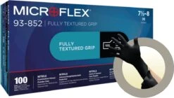 ANSELL MICROFLEX® 93-852 - Nitril Wegwerp Handschoenen, Latexvrij, Poedervrij, M, Zwart, 100 Stuks (0.12-0.15mm) -Huishoudelijke Artikelen Winkel 1200x680 2