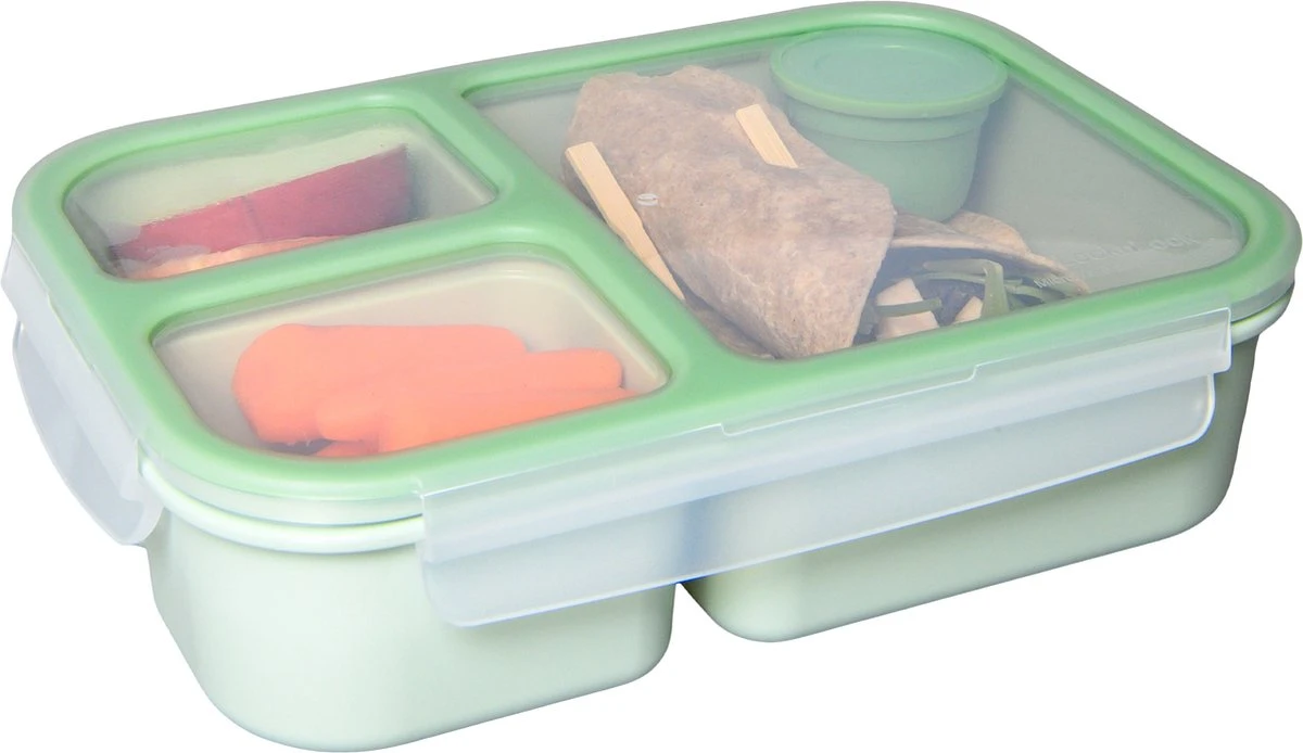 Lock&Lock Lunchbox - Bento Box - Salade Lunchbox - Met 3 Compartimenten - Met Dressing/Saus Bakje - Volwassenen En Kinderen - To Go - Lekvrij - BPA Vrij - 1,5 Liter - Groen 6 Lock&Lock Lunchbox - Bento Box - Salade Lunchbox - Met 3 Compartimenten - Met Dressing/Saus Bakje - Volwassenen En Kinderen - To Go - Lekvrij - BPA Vrij - 1,5 Liter - Groen - Afbeelding 4