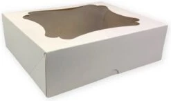 Merkloos Taartdozen 25 Stuks - 20x16,5x6cm - Tartdoos Met Venster - Cupcake Doos - Cake Box - Cake Boxes - Kartonnen Taartdozen - Karton Taartdoos - Taart Doos - Kartonnen Doosjes - Box With Window - Cake Doos - Cake Box - Wit Taartdoos -witte Dozen -koekjes