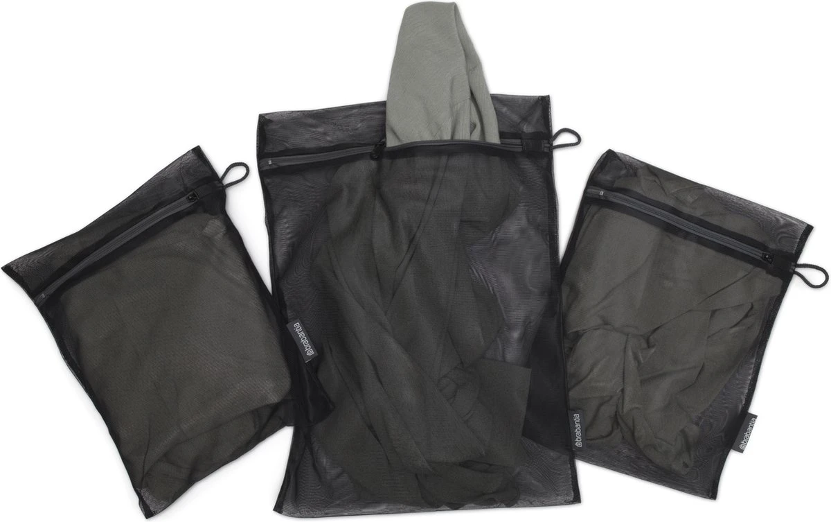 Brabantia Waszakjes In 2 Maten - Set Van 3 - Black 4 Brabantia Waszakjes In 2 Maten - Set Van 3 - Black - Afbeelding 2