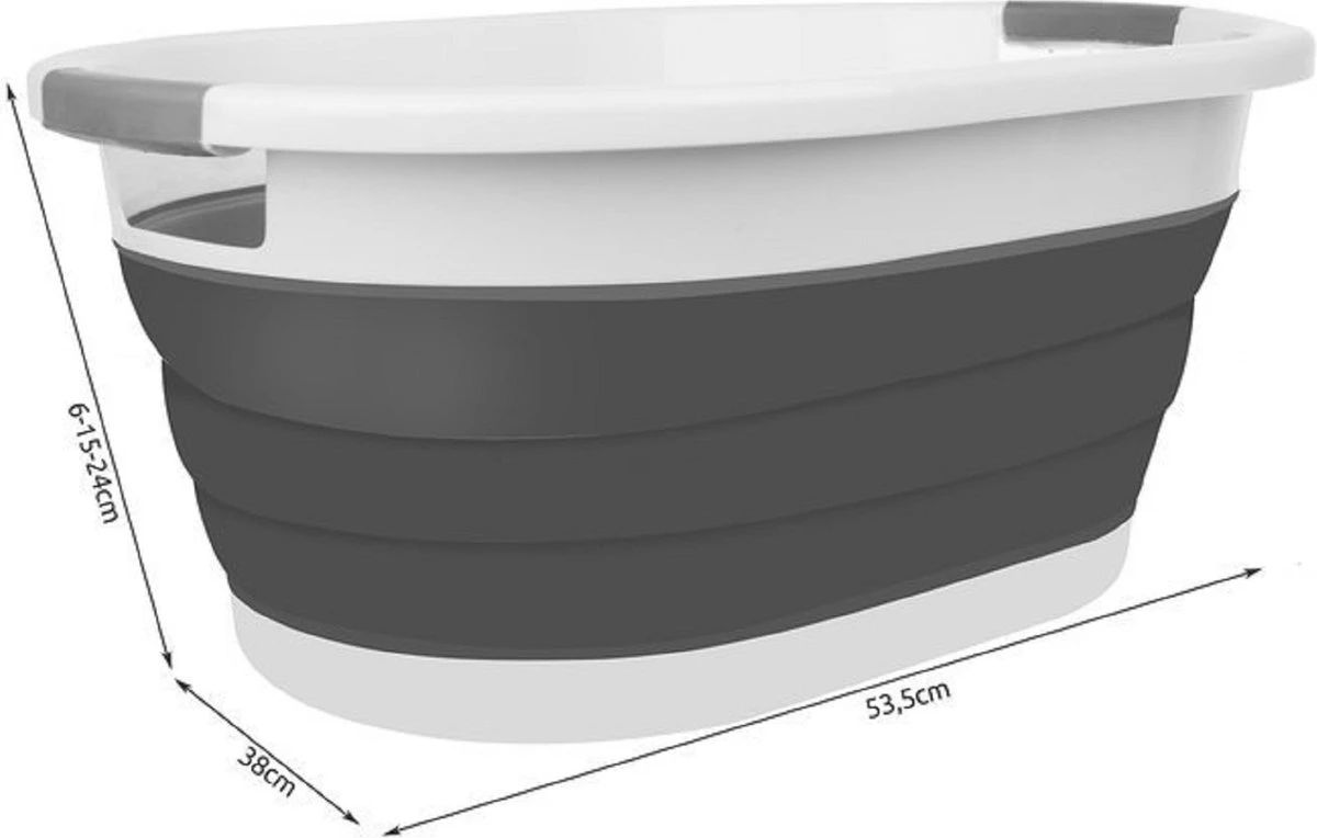 Merkloos Opvouwbare Siliconen Mand - Wasmand - Babybadje - Opbergmand - Opbergbox 25L - Ideaal Voor Camping Of Appartement 17 Merkloos Opvouwbare Siliconen Mand - Wasmand - Babybadje - Opbergmand - Opbergbox 25L - Ideaal Voor Camping Of Appartement - Afbeelding 15