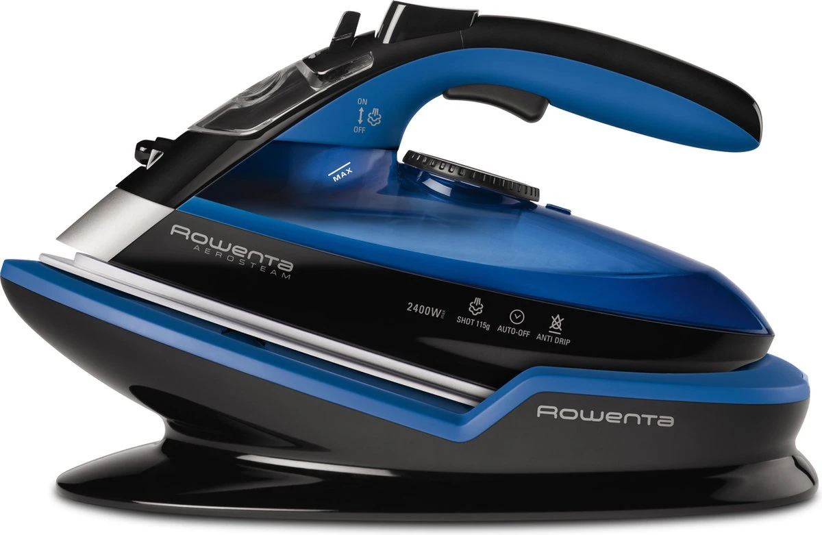 Rowenta Freemove DE5010 Stoomstrijkijzer Microsteam 400 Soleplate 2400W Zwart, Blauw 3 Rowenta Freemove DE5010 Stoomstrijkijzer Microsteam 400 Soleplate 2400W Zwart, Blauw