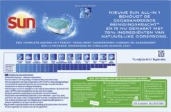 SUN® Sun All-in-1 Normaal Vaatwastabletten - 7 X 25 Tabletten - Voordeelverpakking 17 SUN® Sun All-in-1 Normaal Vaatwastabletten - 7 X 25 Tabletten - Voordeelverpakking -Huishoudelijke Artikelen Winkel 1200x786 2