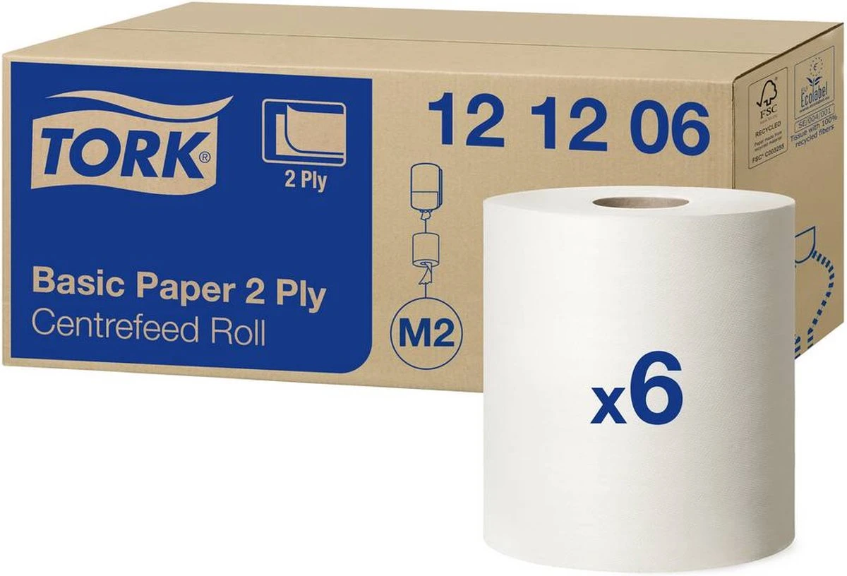 Poetsrol Tork M2 121206 2-laags - 20cm X 160m - 6 Rollen 13 Poetsrol Tork M2 121206 2-laags - 20cm X 160m - 6 Rollen - Afbeelding 11