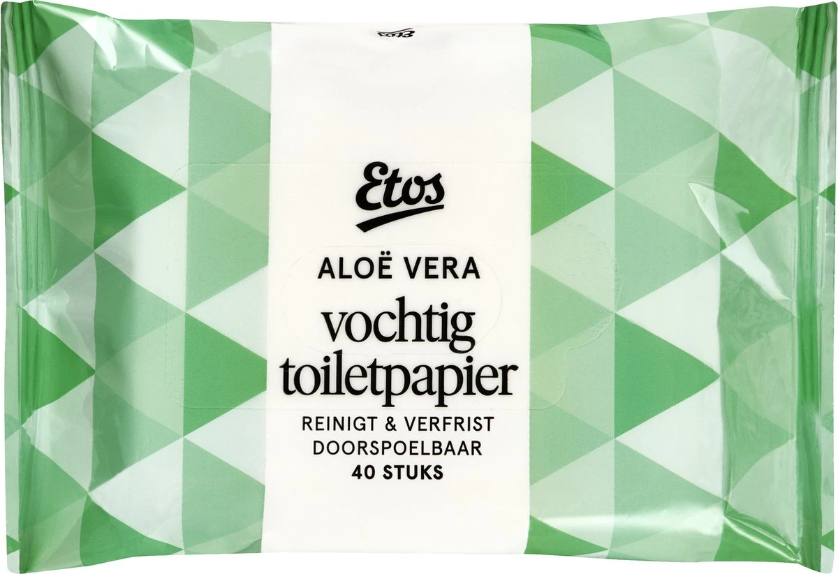 Etos Vochtig Toiletpapier – Aloë Vera – 480 Stuks (12 X 40) - Megabox 3 Etos Vochtig Toiletpapier – Aloë Vera – 480 Stuks (12 X 40) - Megabox - Afbeelding 2