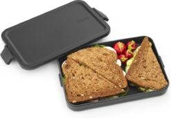 Brabantia Make & Take Lunchbox - Plat - Kunststof - Dark Grey -Huishoudelijke Artikelen Winkel 1200x833
