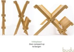 Budu Afdruiprek - Afdruiprekje Van Bamboe Hout - Afdruiprek Voor Afwas - Vaatwasrek - Keukenrek - Inklapbaar - Opvouwbaar - -Huishoudelijke Artikelen Winkel 1200x856 2