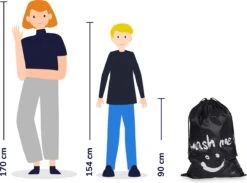 Wonair - Grote Waszak - Laundry Bag - Wash Me - 60x90cm - Zwart - Met Trekkoord -Huishoudelijke Artikelen Winkel 1200x891