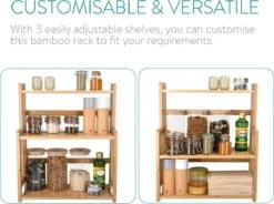 Navaris Keukenrek Met 3 Planken - Verstelbaar Kruidenrek Van Bamboe - Staand - Stevige Constructie - Natuurlijk Bamboehout - Waterafstotend 15 Navaris Keukenrek Met 3 Planken - Verstelbaar Kruidenrek Van Bamboe - Staand - Stevige Constructie - Natuurlijk Bamboehout - Waterafstotend -Huishoudelijke Artikelen Winkel 1200x896 1