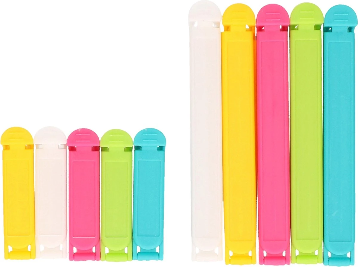 Merkloos 20x Gekleurde Keuken Afsluitclips / Vershoudclips 6/12 Cm 4 Merkloos 20x Gekleurde Keuken Afsluitclips / Vershoudclips 6/12 Cm - Afbeelding 2