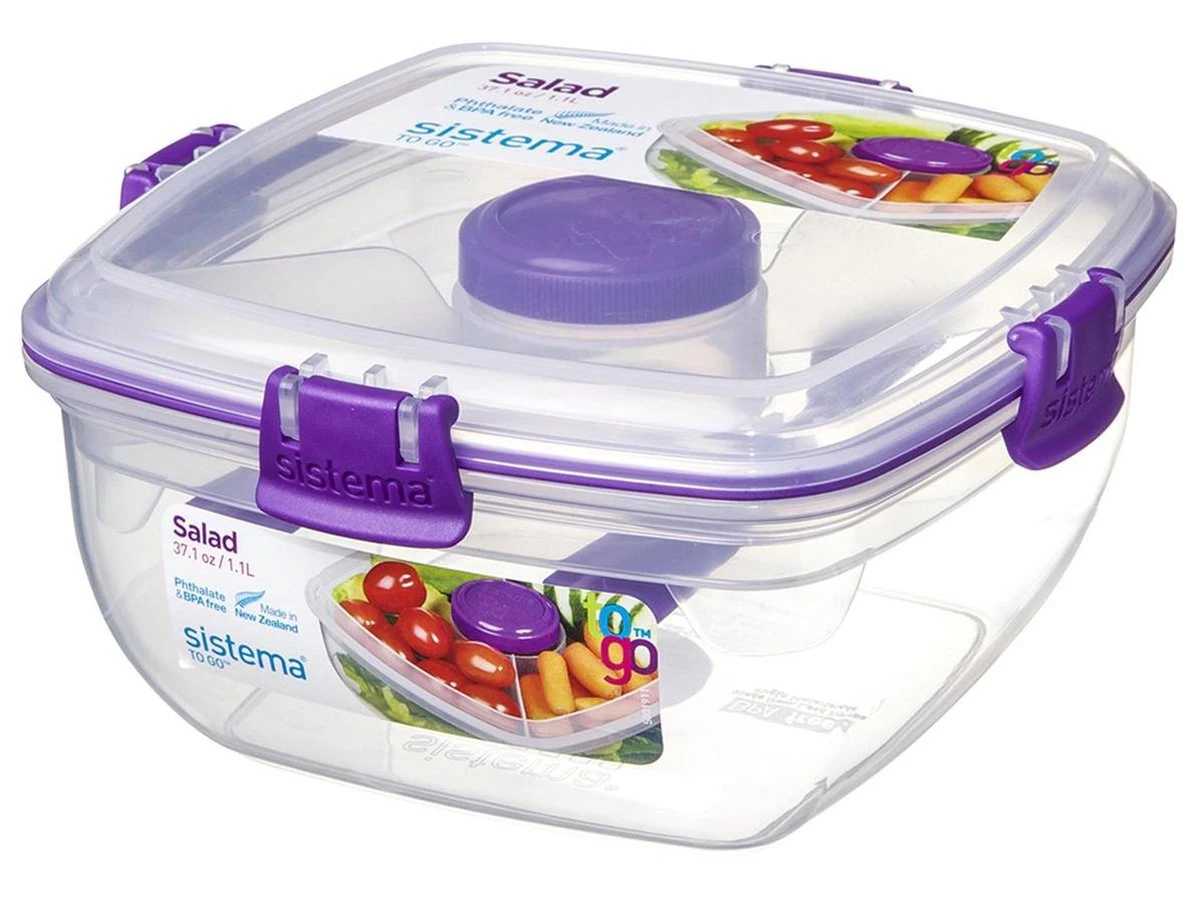 Sistema Salade Box Met Bestek - Geelgroen 10 Sistema Salade Box Met Bestek - Geelgroen - Afbeelding 8