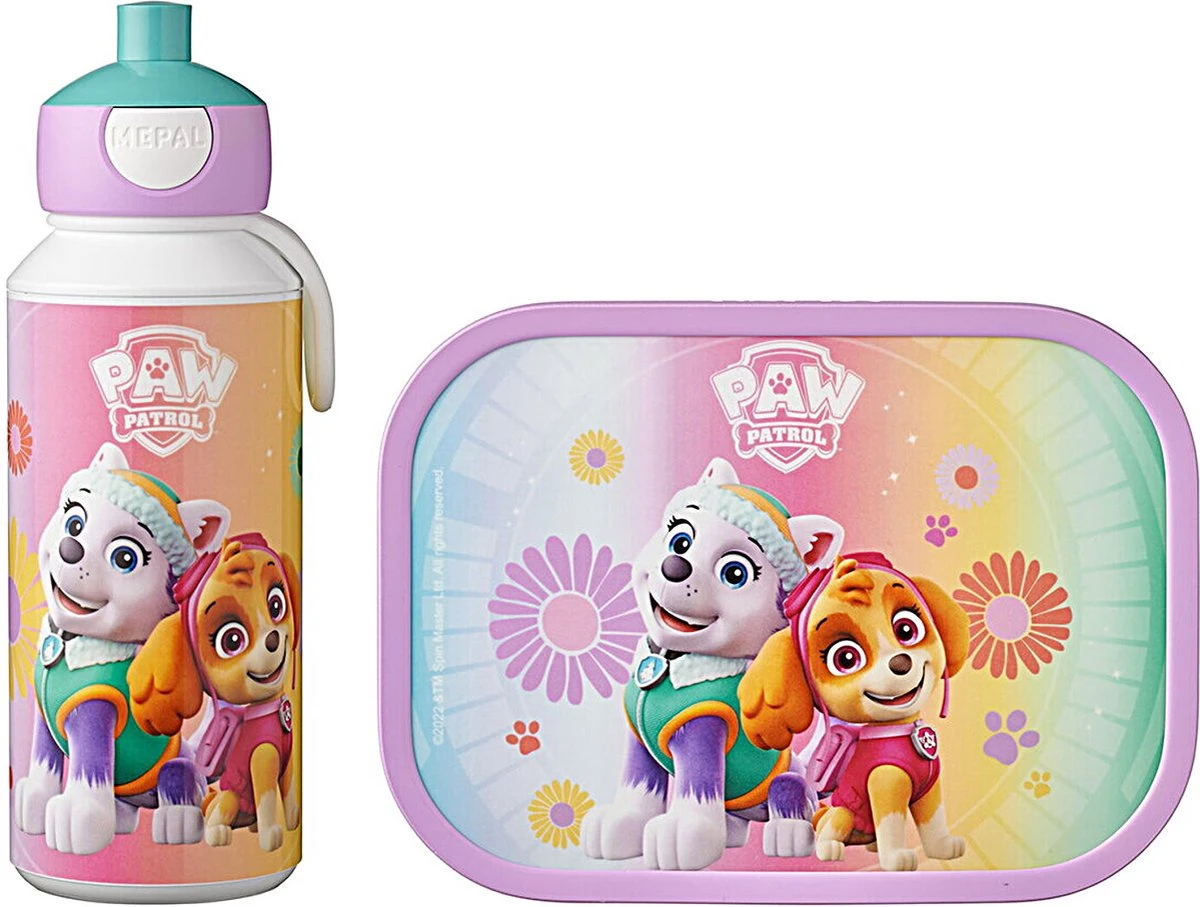 Mepal Paw Patrol Girls Voordeelset Lunchbox & Pop-up Fles 3 Mepal Paw Patrol Girls Voordeelset Lunchbox & Pop-up Fles