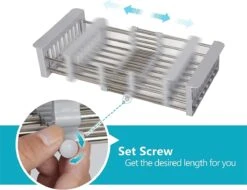 IBright Verstelbare Keukenrek - Gootsteen Mand - Afdruiprek – Vergiet – Verstelbaar In Lengte - Uitschuifbaar - RVS Grijs -Huishoudelijke Artikelen Winkel 1200x925 1