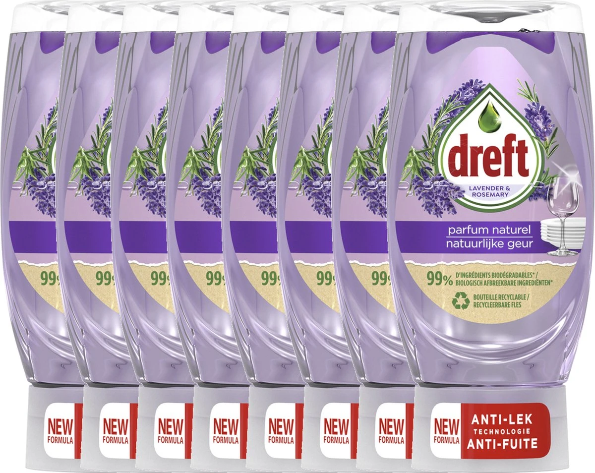 Dreft Natuurlijke Geur - Afwasmiddel - Lavendel & Rozemarijn - Ondersteboven Fles - Voordeelverpakking 8 X 370 Ml 3 Dreft Natuurlijke Geur - Afwasmiddel - Lavendel & Rozemarijn - Ondersteboven Fles - Voordeelverpakking 8 X 370 Ml