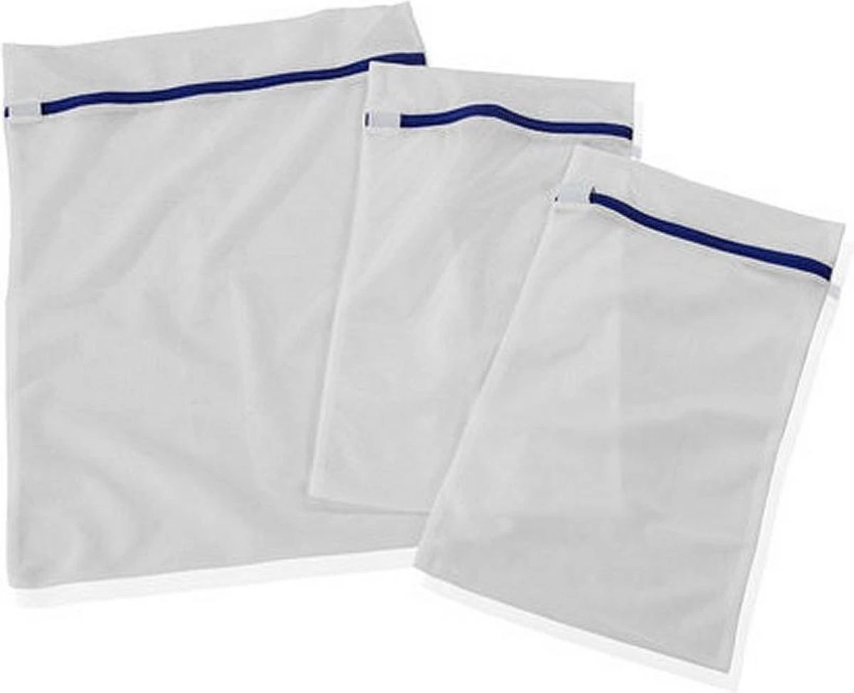 Leifheit Waszakken Set Van 3 - Wit/Blauw 3 Leifheit Waszakken Set Van 3 - Wit/Blauw