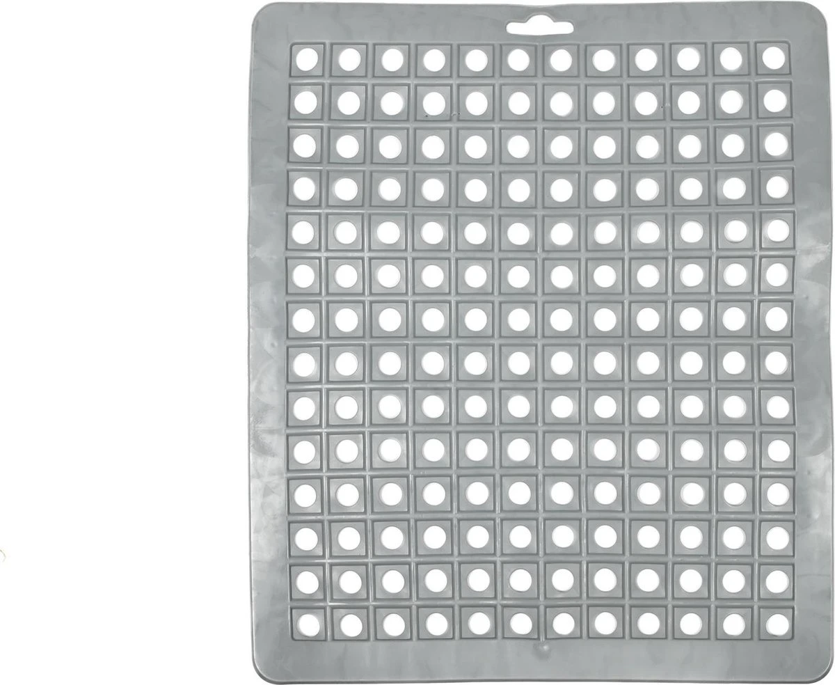 Merkloos Gootsteenmat PVC Vierkant Grijs 28 Cm 3 Merkloos Gootsteenmat PVC Vierkant Grijs 28 Cm