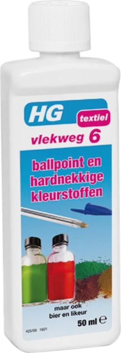 HG Vlekweg 6 - 50ml- Voor O.a. Vlekken Van Ballpoint & Hardnekkige Kleurstoffen 13 HG Vlekweg 6 - 50ml- Voor O.a. Vlekken Van Ballpoint & Hardnekkige Kleurstoffen -Huishoudelijke Artikelen Winkel 411x1200
