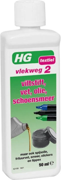 HG Vlekweg 2 - 50ml - Voor O.a. Vlekken Van Viltstift, Vet, Olie & Schoensmeer 13 HG Vlekweg 2 - 50ml - Voor O.a. Vlekken Van Viltstift, Vet, Olie & Schoensmeer -Huishoudelijke Artikelen Winkel 412x1200 2
