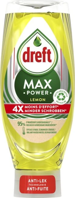 Dreft MaxPower - Lemon - Vloeibaar Afwasmiddel - Voordeelverpakking 8 X 640 Ml -Huishoudelijke Artikelen Winkel 453x1200 1