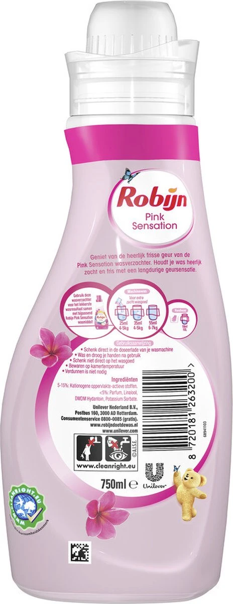 Robijn Pink Sensation Wasverzachter - 240 Wasbeurten - Voordeelverpakking 9 Robijn Pink Sensation Wasverzachter - 240 Wasbeurten - Voordeelverpakking - Afbeelding 7