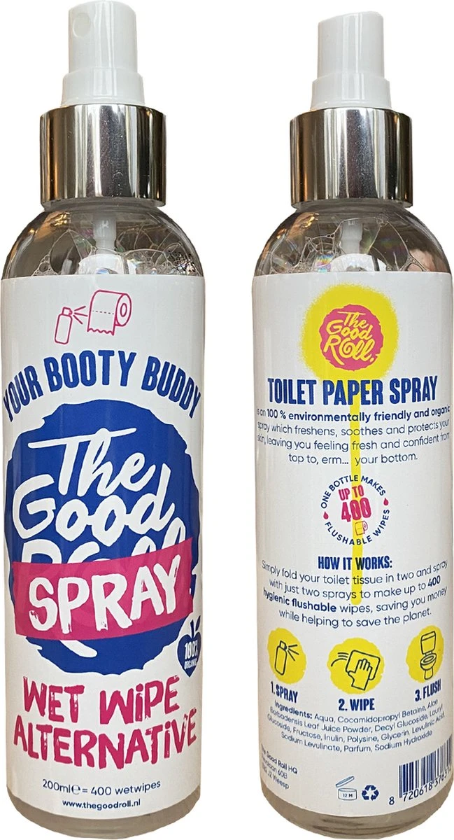 Your Booty Buddy - The Good Roll Toiletpapier Spray 200ml | SPRAY - WIPE - FLUSH 4 Your Booty Buddy - The Good Roll Toiletpapier Spray 200ml | SPRAY - WIPE - FLUSH - Afbeelding 2