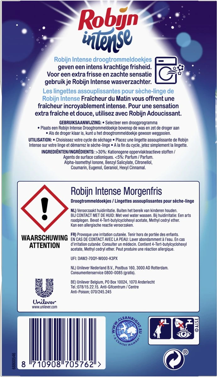 Robijn Droogtrommeldoekjes Intense 20 Stuks 8 Robijn Droogtrommeldoekjes Intense 20 Stuks - Afbeelding 6