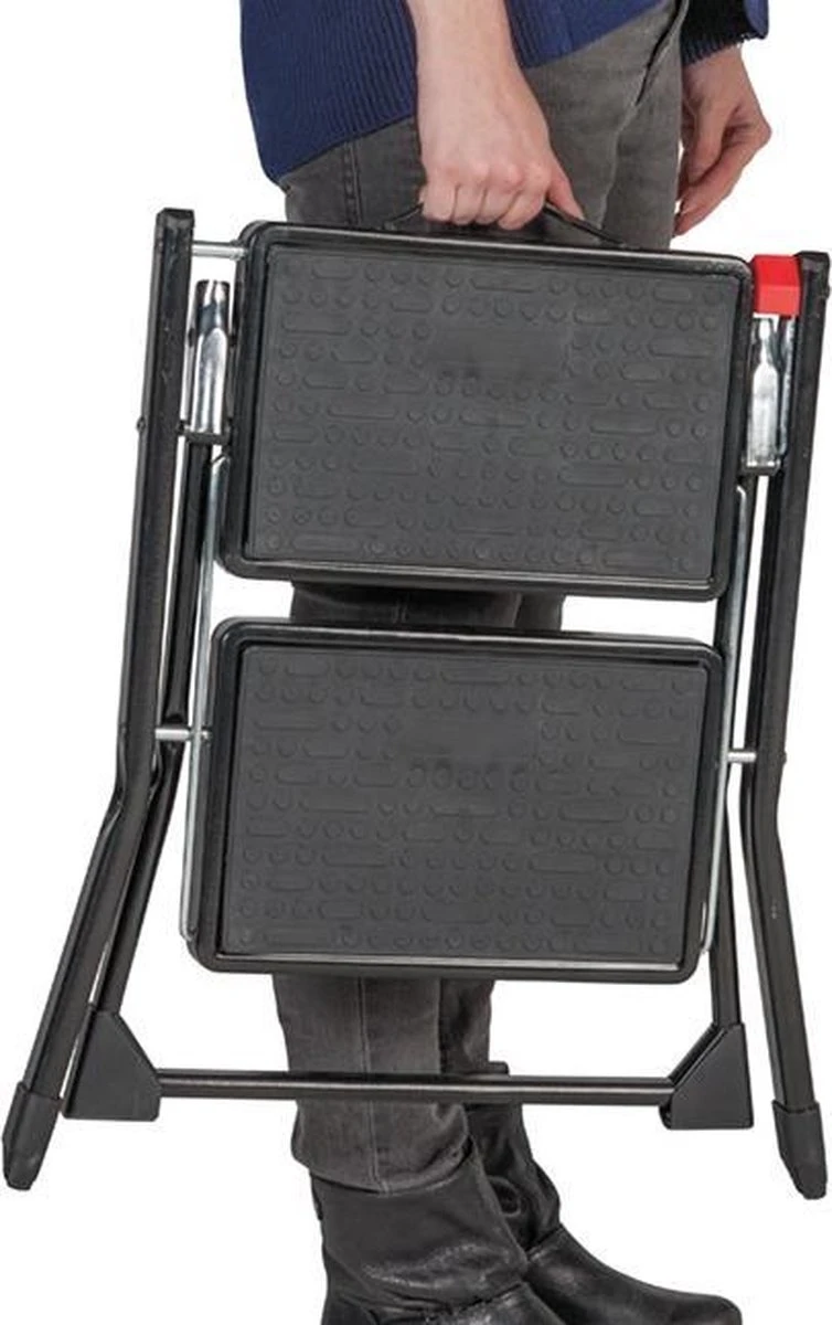 Huishoudtrap Opstapje Handy Zwart 2 Treden 5 Huishoudtrap Opstapje Handy Zwart 2 Treden - Afbeelding 3