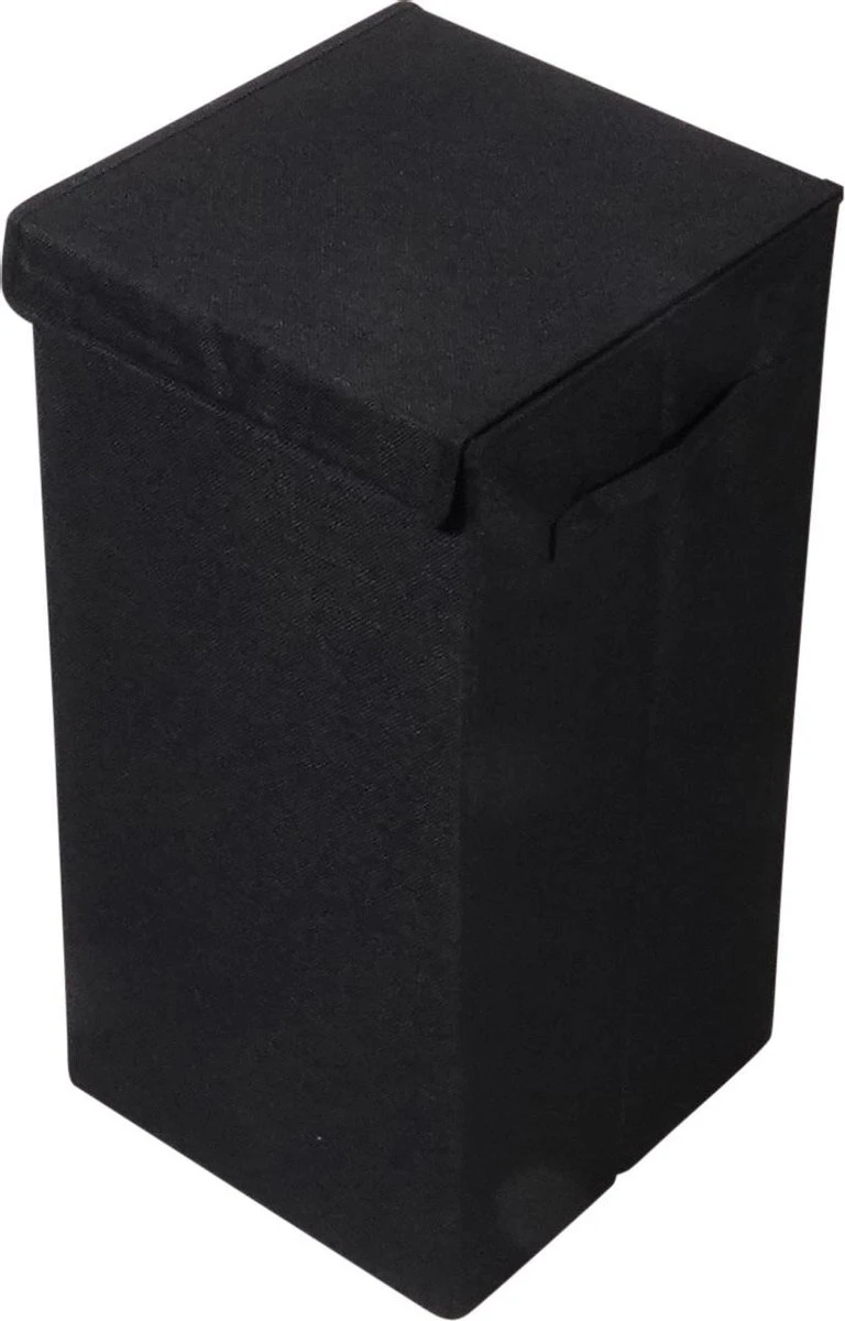 MDF Verstevigde Opvouwbare Wasmand 54 Liter 30x30x60 Cm - Zwart 6 MDF Verstevigde Opvouwbare Wasmand 54 Liter 30x30x60 Cm - Zwart - Afbeelding 4