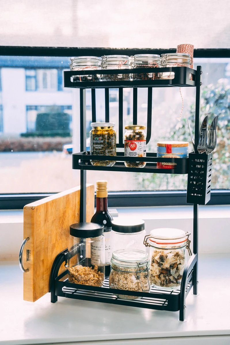 Sens Design Kruidenrek Staand – Keukenrek Voor Kruidenpotjes - Zwart 14 Sens Design Kruidenrek Staand – Keukenrek Voor Kruidenpotjes - Zwart - Afbeelding 12