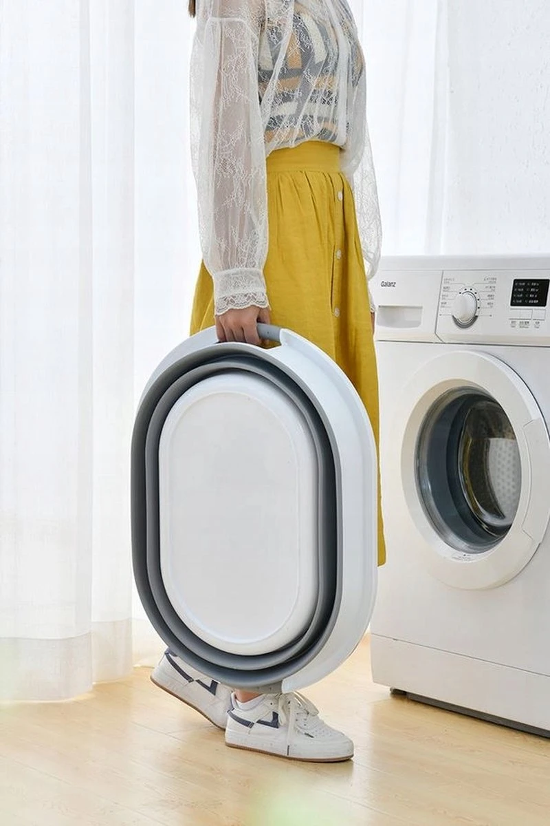 Merkloos Opvouwbare Siliconen Mand - Wasmand - Babybadje - Opbergmand - Opbergbox 25L - Ideaal Voor Camping Of Appartement 5 Merkloos Opvouwbare Siliconen Mand - Wasmand - Babybadje - Opbergmand - Opbergbox 25L - Ideaal Voor Camping Of Appartement - Afbeelding 3