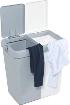 Motek® - Wasmand - 2 Vakken Met Deksel - Met Touch Deksel - Gemaakt Van 100% Gerecycled Kunststof - 80 L - Wasmand Met Deksel - Wassorteerder - Grijs - Wit 19 Motek® - Wasmand - 2 Vakken Met Deksel - Met Touch Deksel - Gemaakt Van 100% Gerecycled Kunststof - 80 L - Wasmand Met Deksel - Wassorteerder - Grijs - Wit -Huishoudelijke Artikelen Winkel 808x1200 4