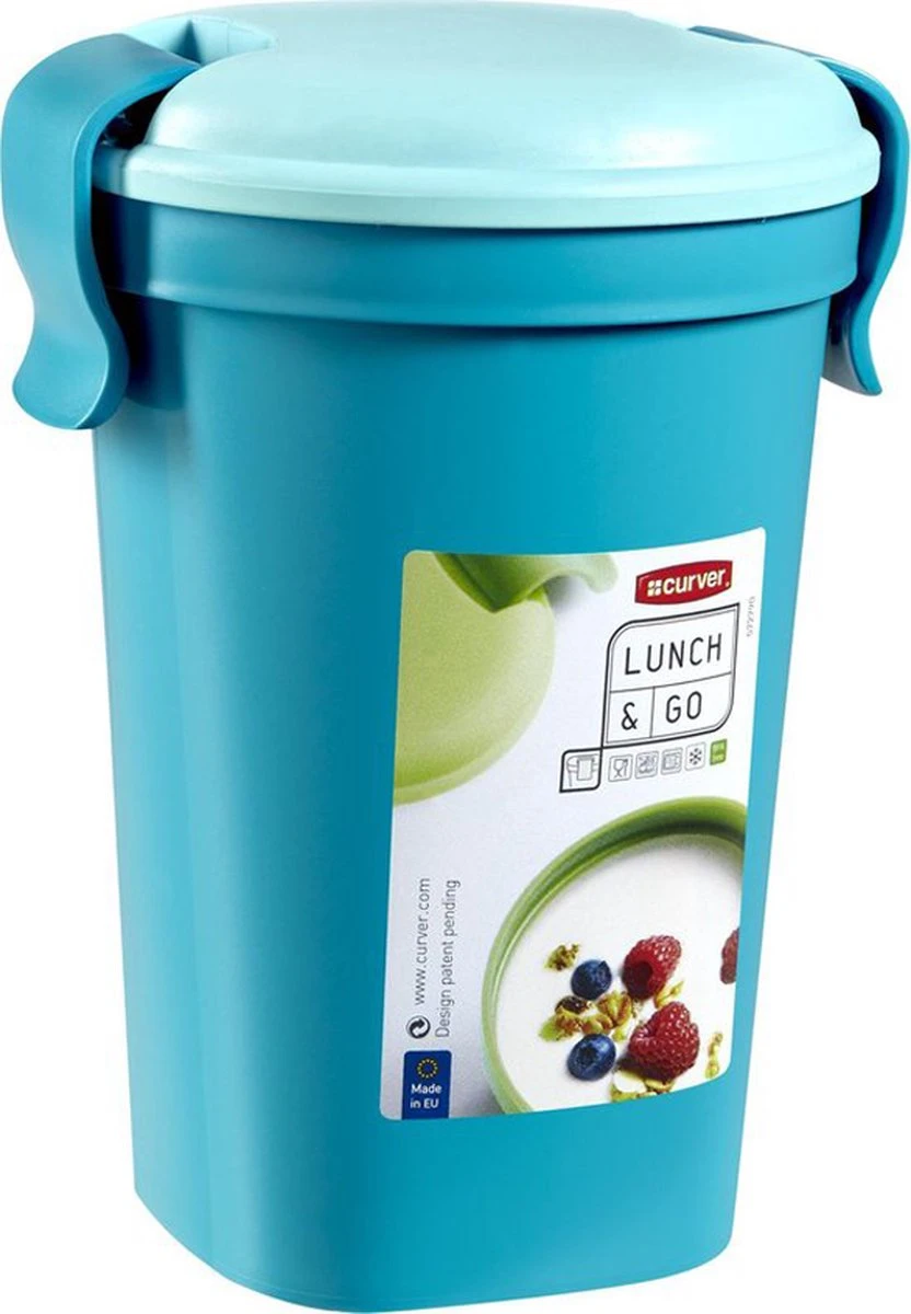 Curver Lunch & Go Beker - Magnetronbestendig - Lunchbeker – Muesli Beker - Soepbeker - Yoghurt Beker To Go – LunchBox - KoffieBeker - Salade Lunchbox - 0,6l – Blauw 4 Curver Lunch & Go Beker - Magnetronbestendig - Lunchbeker – Muesli Beker - Soepbeker - Yoghurt Beker To Go – LunchBox - KoffieBeker - Salade Lunchbox - 0,6l – Blauw - Afbeelding 2