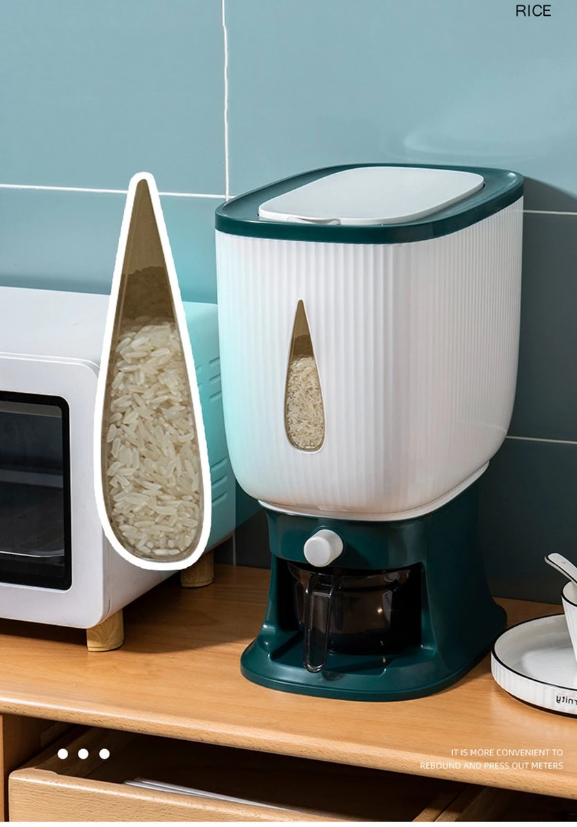 Deluqse Rijst Dispenser - Rijst Container - Grijs - Voedsel Dispenser - Rijst Opbergdoos - Rijst Bewaren - Rijst Opberg Container 5 Deluqse Rijst Dispenser - Rijst Container - Grijs - Voedsel Dispenser - Rijst Opbergdoos - Rijst Bewaren - Rijst Opberg Container - Afbeelding 3