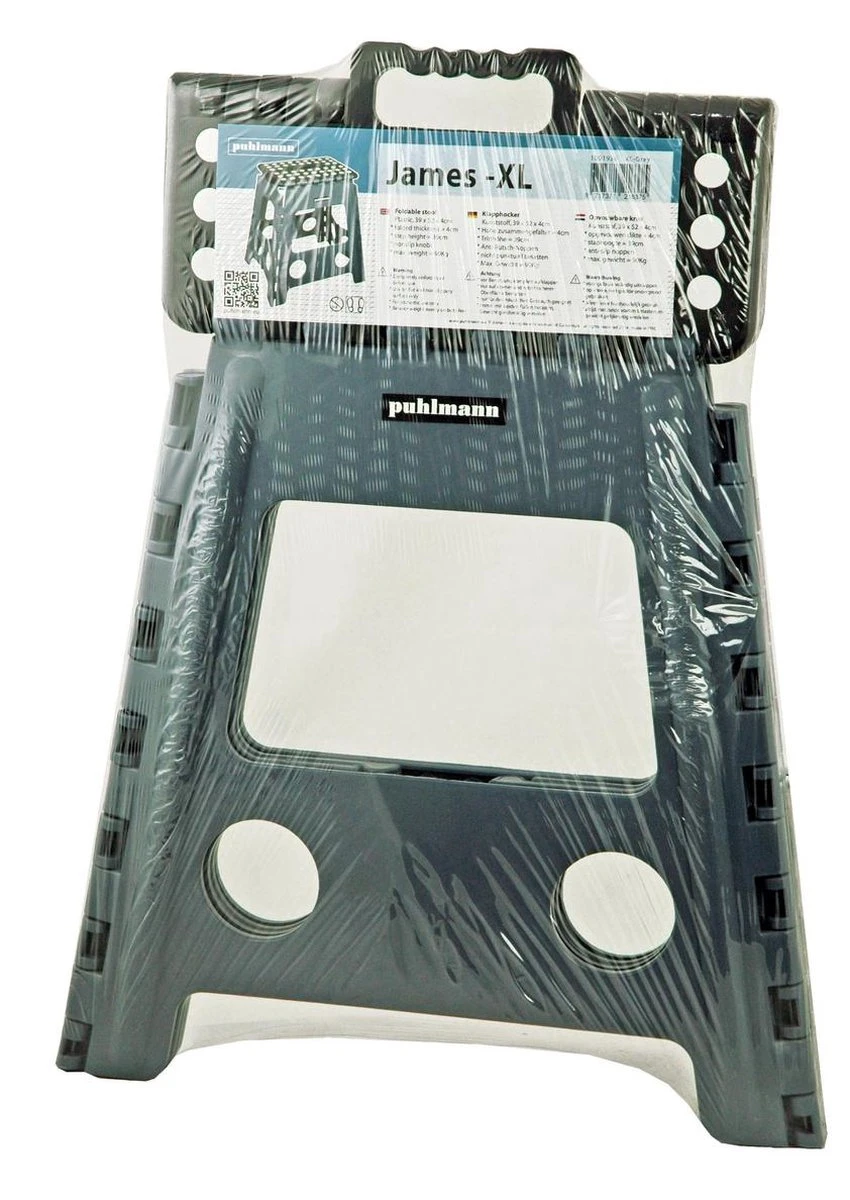 PUHLMANN - Inklapbare Kruk, JAMES, Plastic, Grijs, 40 Cm Hoog, Max 90 Kilo 7 PUHLMANN - Inklapbare Kruk, JAMES, Plastic, Grijs, 40 Cm Hoog, Max 90 Kilo - Afbeelding 5