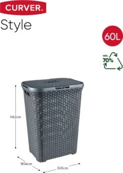 Curver Style Wasmand Met Deksel - 60L - 2 Stuks - Antraciet -Huishoudelijke Artikelen Winkel 851x1200 1