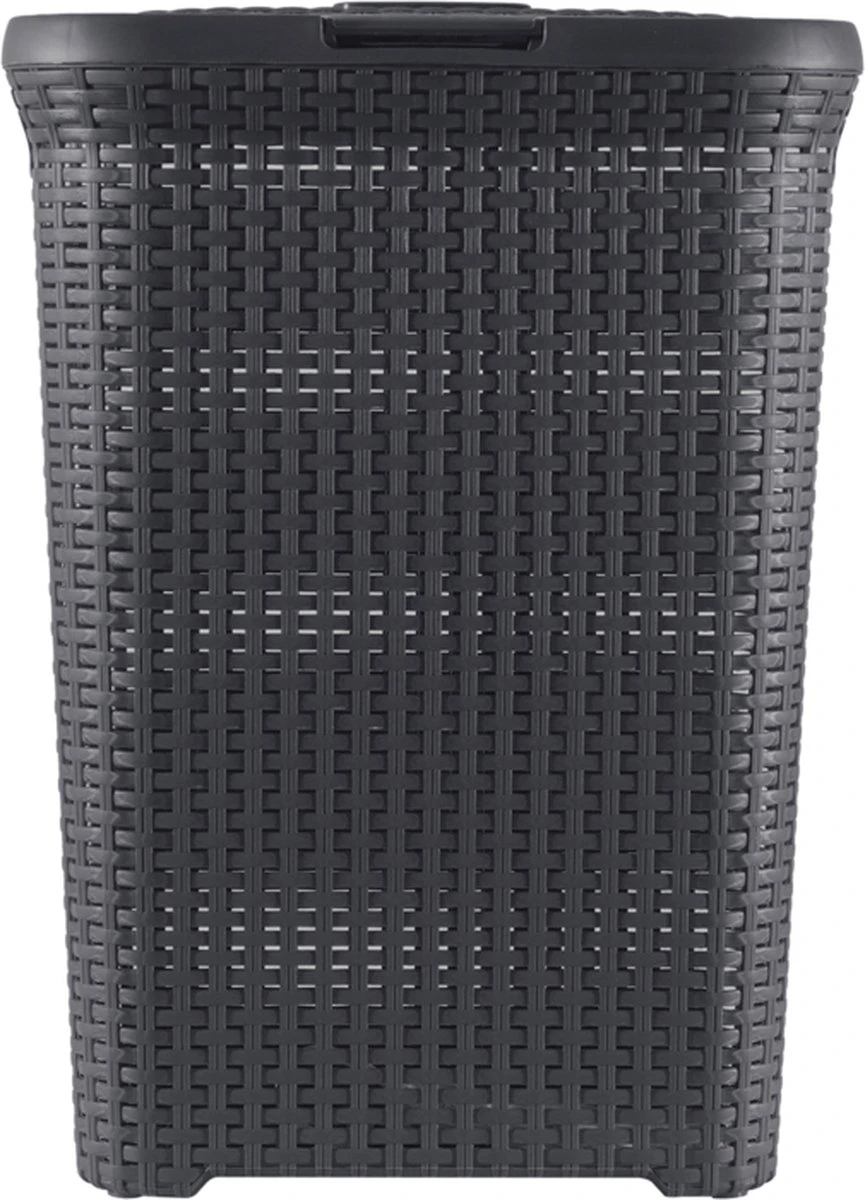 Curver Style Wasmand Met Deksel - 60L - Antraciet 11 Curver Style Wasmand Met Deksel - 60L - Antraciet - Afbeelding 9