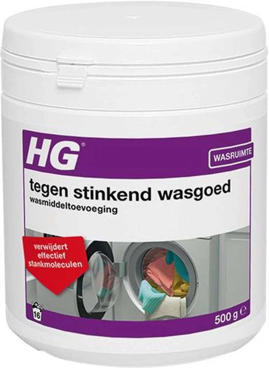 HG Tegen Stinkend Wasgoed Wasmiddeltoevoeging - 500gr - Verwijdert Stankmoleculen - Voor 16 Wasbeurten 5 HG Tegen Stinkend Wasgoed Wasmiddeltoevoeging - 500gr - Verwijdert Stankmoleculen - Voor 16 Wasbeurten - Afbeelding 3