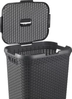 Curver Style Wasmand Met Deksel - 60L - 2 Stuks - Antraciet -Huishoudelijke Artikelen Winkel 878x1200 3