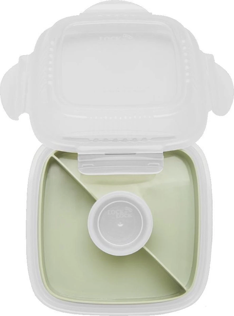 Lock&Lock Saladebox - Salade Lunchbox To Go - Salade To Go - 950 Ml - Lekvrij - Met Verdeelvakjes - Groen 8 Lock&Lock Saladebox - Salade Lunchbox To Go - Salade To Go - 950 Ml - Lekvrij - Met Verdeelvakjes - Groen - Afbeelding 6