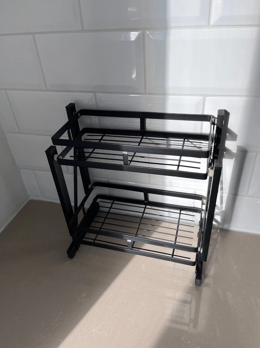 Merkloos Inklapbaar Kruidenrek - 2-laags Keukenrek - Aanrecht Organizer - Kruiden Etàgere - Staand Keukenrek 6 Merkloos Inklapbaar Kruidenrek - 2-laags Keukenrek - Aanrecht Organizer - Kruiden Etàgere - Staand Keukenrek - Afbeelding 4