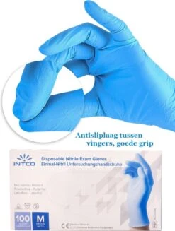 Intco Nitril Handschoenen - 100 Stuks Nitril Wegwerp Handschoenen - Poedervrij, Latexvrij - Onderzoekshandschoenen - Maat: M - Blauw 10 Intco Nitril Handschoenen - 100 Stuks Nitril Wegwerp Handschoenen - Poedervrij, Latexvrij - Onderzoekshandschoenen - Maat: M - Blauw -Huishoudelijke Artikelen Winkel 907x1200 1
