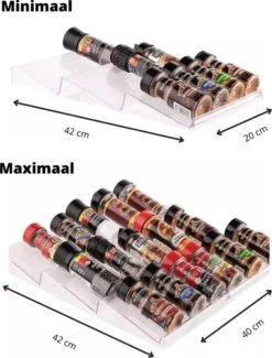 Merkloos Kruidenrek Lade - Kruiden Organizer - Kruidenrek Uitschuifbaar - Lade Organizer - Kruiden Opbergen Lade - Kruidenrekje Schuif - Min. 20x42 Max. 40x42 -Huishoudelijke Artikelen Winkel 913x1200