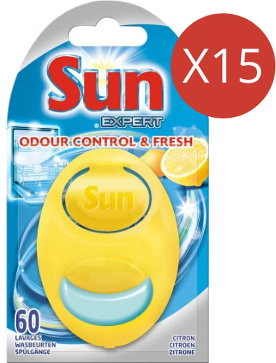 SUN® Sun Optimum Citroen Vaatwasmachine Verfrisser - 15 X 1 Stuk - Voordeelverpakking 3 SUN® Sun Optimum Citroen Vaatwasmachine Verfrisser - 15 X 1 Stuk - Voordeelverpakking