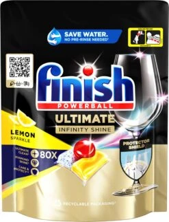 Finish Ultimate Infinity Shine Citroen Vaatwastabletten - 80 Capsules -Huishoudelijke Artikelen Winkel 917x1200 1