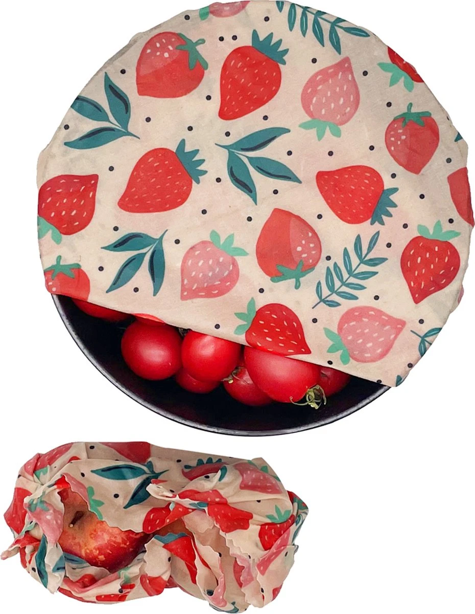 Bijenwas Wraps (Bijenwas Doek) - "rode Aardbei" Set Van 3 - 1S, 1M, 1L - Beeswax Wraps - Herbruikbaar Boterhamzakje - Bee Wrap - Beewax - Bijenwasdoek - Zero Waste - Duurzaam Cadeau 8 Bijenwas Wraps (Bijenwas Doek) - "rode Aardbei" Set Van 3 - 1S, 1M, 1L - Beeswax Wraps - Herbruikbaar Boterhamzakje - Bee Wrap - Beewax - Bijenwasdoek - Zero Waste - Duurzaam Cadeau - Afbeelding 6