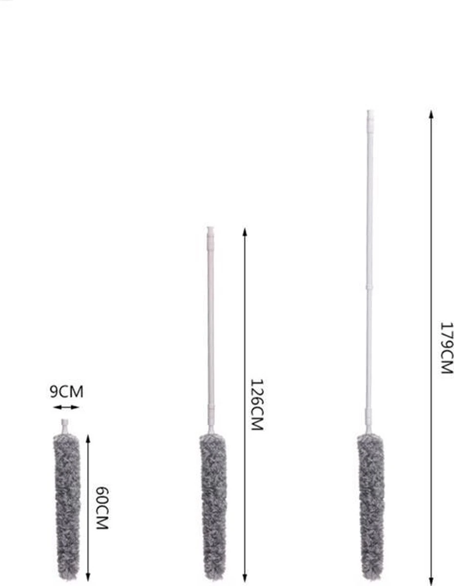 Plumeau/met Telescoopsteel/uitschuifbaar/microvezel Buigbare Borstelkop/9 X 126cm Max-lengte179cm 6 Plumeau/met Telescoopsteel/uitschuifbaar/microvezel Buigbare Borstelkop/9 X 126cm Max-lengte179cm - Afbeelding 4