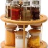 Merkloos Decopatent® Kruidenrek / Fruitschaal Bamboe - Rond - Kruiden Carrousel - Draaibaar - Staand Bamboe Specerijenrek Draaiplateau - Fruitrek -Huishoudelijke Artikelen Winkel 942x1200